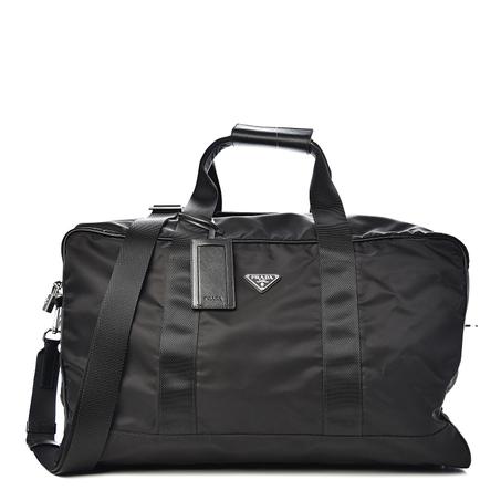PRADA TESSUTO NYLON SAFFIANO VIAGGIO CARRY ON TRAVEL BAG BLACK