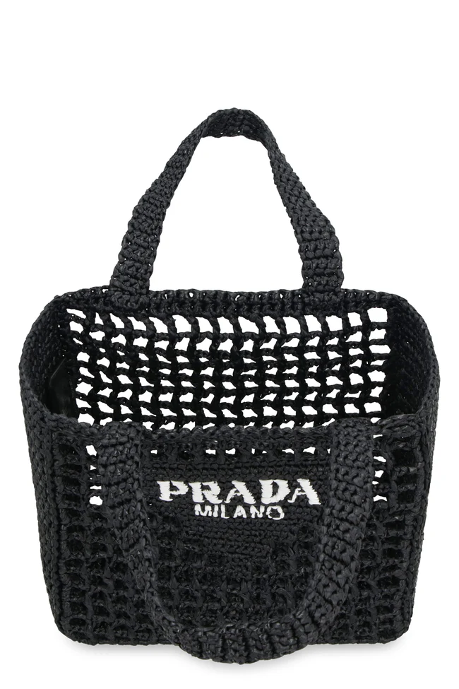 PRADA RAFFIA MINI TOTE BAG