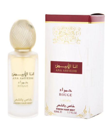 Lattafa Ana Abiyedh Rouge perfume for hair 50ml