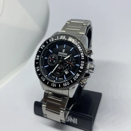 Montre homme métallique bleuté