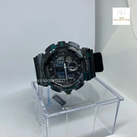 Montre homme__waterproof sport bleu& vert