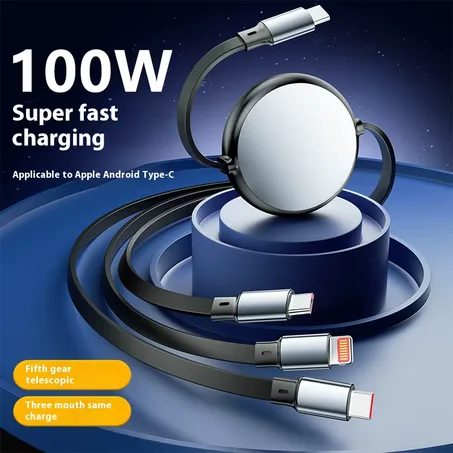 Câble 3-en-1 Rétractable Pro Max Design supérieur, durabilité maximale