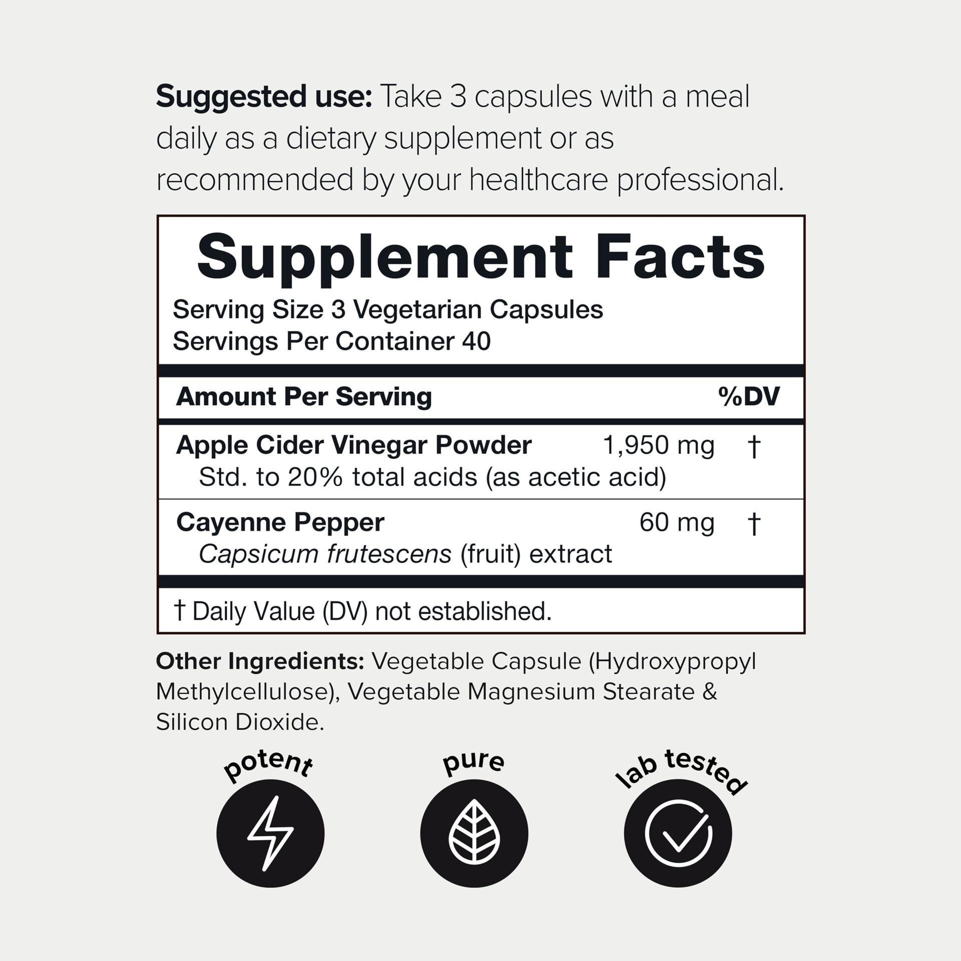 كبسولات خل التفاح من SOLI - تركيز فائق 20%