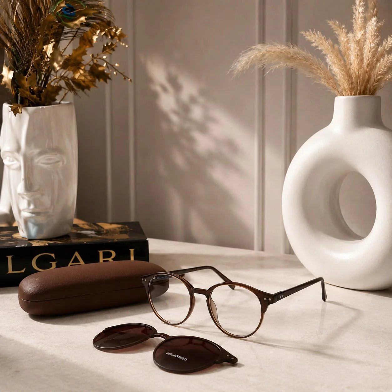 LUNETTES A CLIPS MARRON