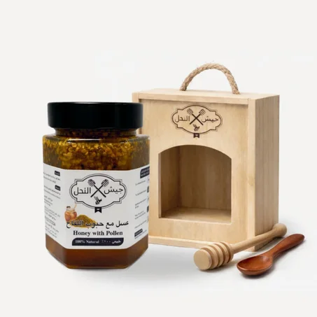 عسل مع حبوب لقاح النحل (مساعد في رفع الفايتمينات  )