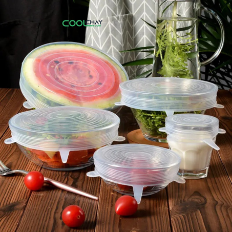 pack 6 couvercles en silicone Alimentaire
