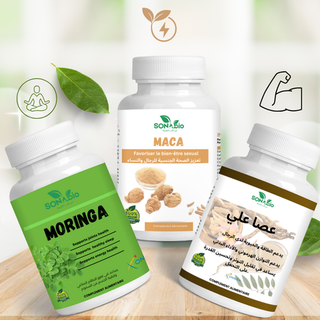 Pack Énergie & Vitalité  (Moringa + Maca + عصا علي)