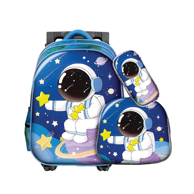 Pack Scolaire 3 Pièces Premium – Cartable à Roulettes Trolley