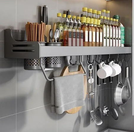 رف توابل معلق من الفولاذ المقاوم للصدأ - حل تنظيم مطبخك الأمثل