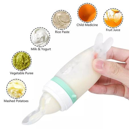 Biberon à Cuillère 50ml en Silicone Alimentaire pour Bébé
