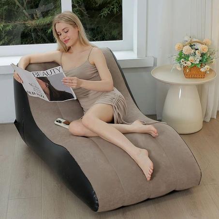 Fauteuil Gonflable Inclinable Ergonomique – Détente Intérieure & Extérieure - Canapé gonflable, chaise longue pour salon- 138x66cm