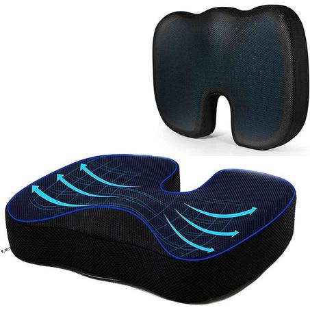 Coussin de confort, coussin de siège orthopédique en mousse à mémoire de forme pour le soulagement des douleurs du coccyx et du bas du dos, coussin de soulagement de la pression idéal comme c