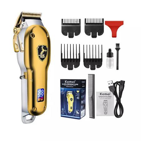 Kemei KM-1990 100-240 V Charge Rapide Tondeuse À Cheveux En Acier Inoxydable Tranche Cutter Sans Fil