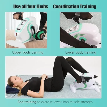 Mini vélo d'exercice électrique motorisé, pédalier électrique pour seniors, réglage de la vitesse à 12 niveaux, mini-entraîneur cycliste, colporteur de jambes d'exercice stationnaire