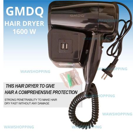 Support de sèche-cheveux électrique, prise USB réglable, prise murale, hôtel, maison, salon, sèche-cheveux, 220V, 1600W