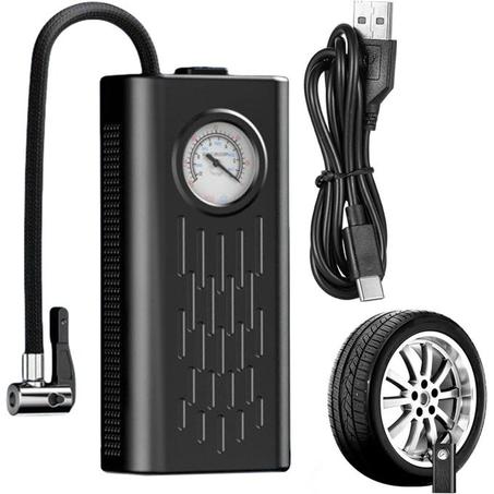 Pompe à Air Portable Sans Fil avec Pointeur, Jauge de Pression, pompe à pneu électrique- Gonfleur sans fil avec manomètre à aiguille - Pompe à air, pompe à pneu portable pour balles de pneu d