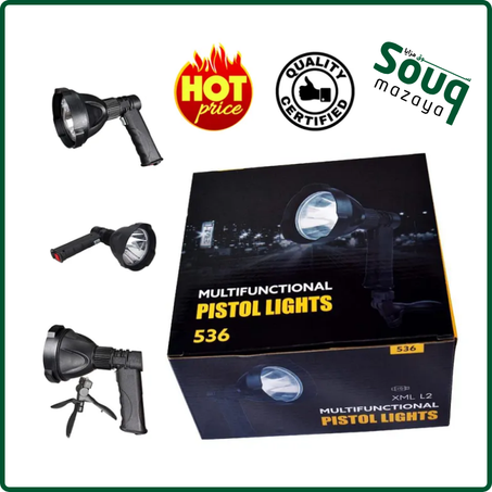 Multifunctional Pistol Light 536 XML T6 LED With Tripod مصباح يدوي احترافي متعدد الوظائف