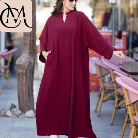 "Robe Longue de Prière Mauve – Élégance et Confort pour Vos Moments Spirituels"