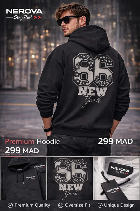 Sweat à capuche oversize premium