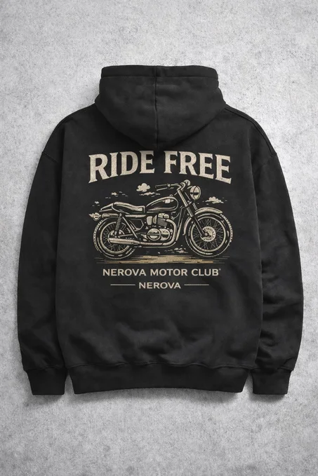 NEROVA Ride Free Hoodie – Vintage Biker Streetwear