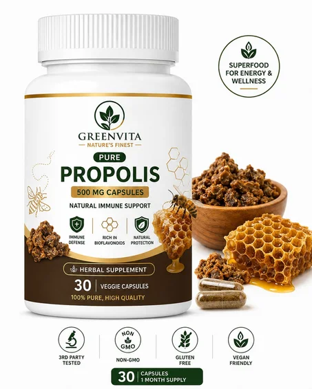 Propolis 500 mg – 30 Gélules | Défenses Immunitaires & Protection Naturelle 🐝