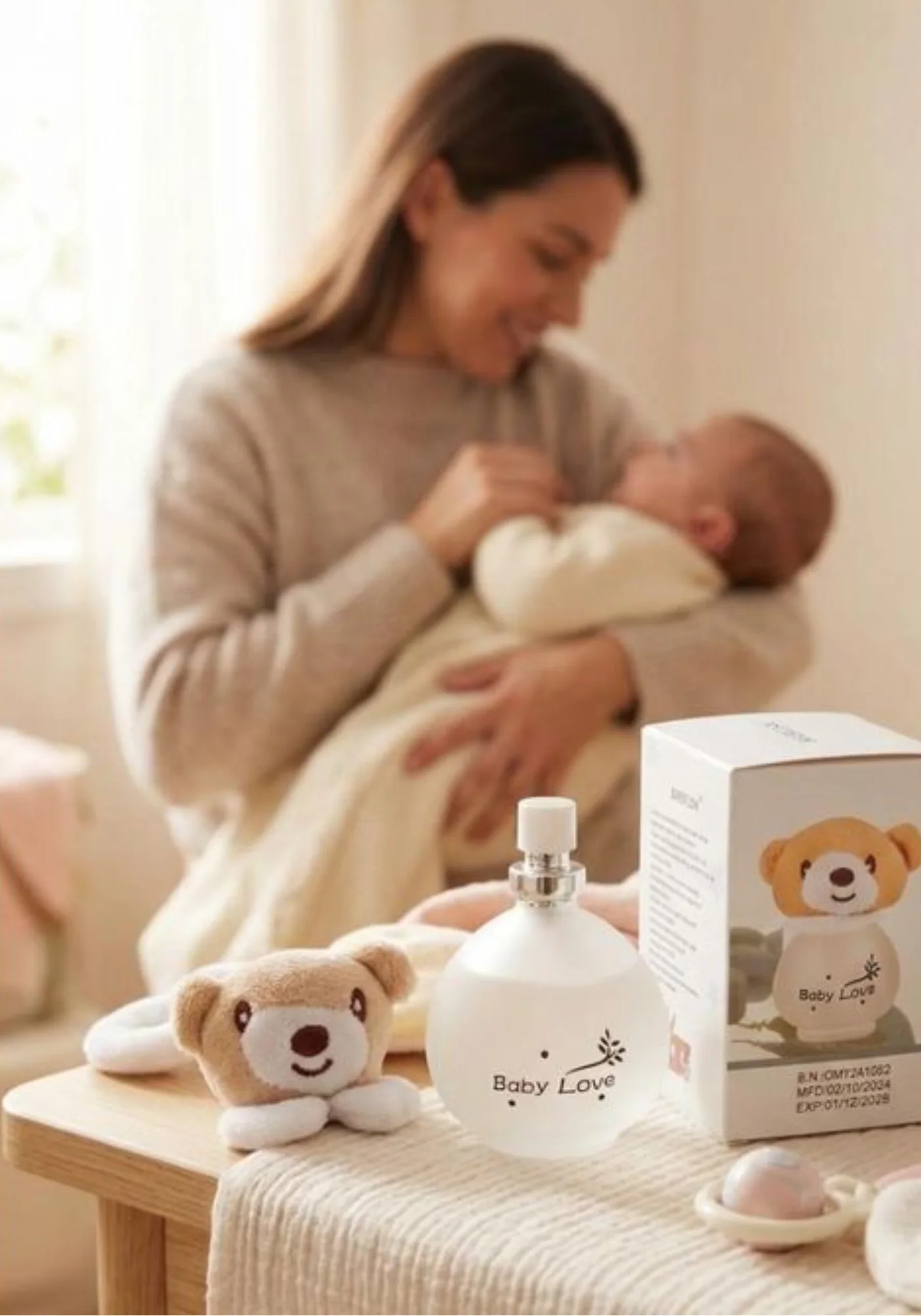 Pack Service Repas Éducatif 4 Pièces + Cadeau Parfum Bébé “Baby Love”