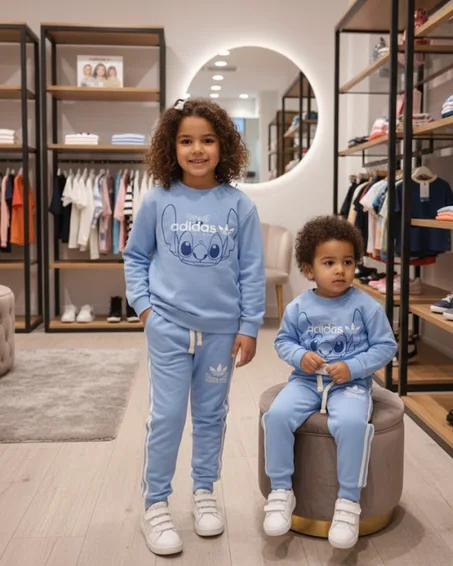 أونسومبل أديداس x ستيتش للأطفال – أزرق سماوي رائع ورطب