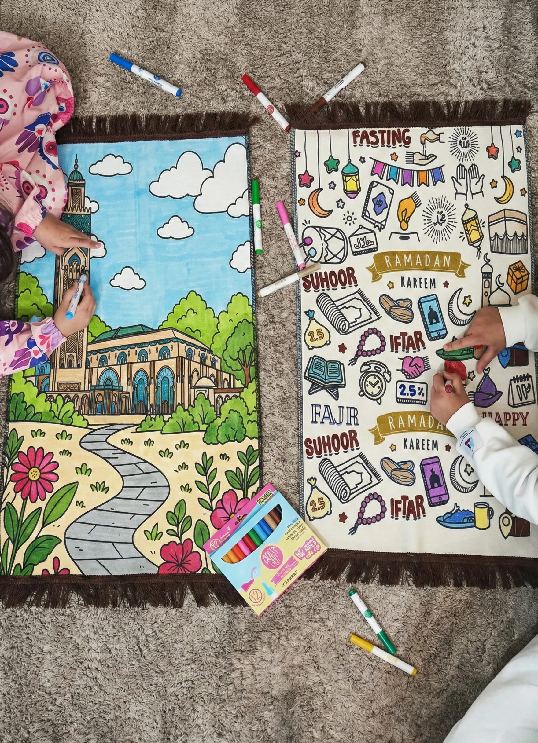 سجادة "صلاتي الملونة" - طقم التلوين الإبداعي للأطفال
