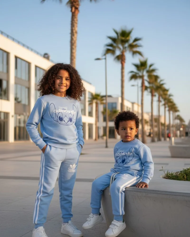 أونسومبل أديداس x ستيتش للأطفال – أزرق سماوي رائع ورطب