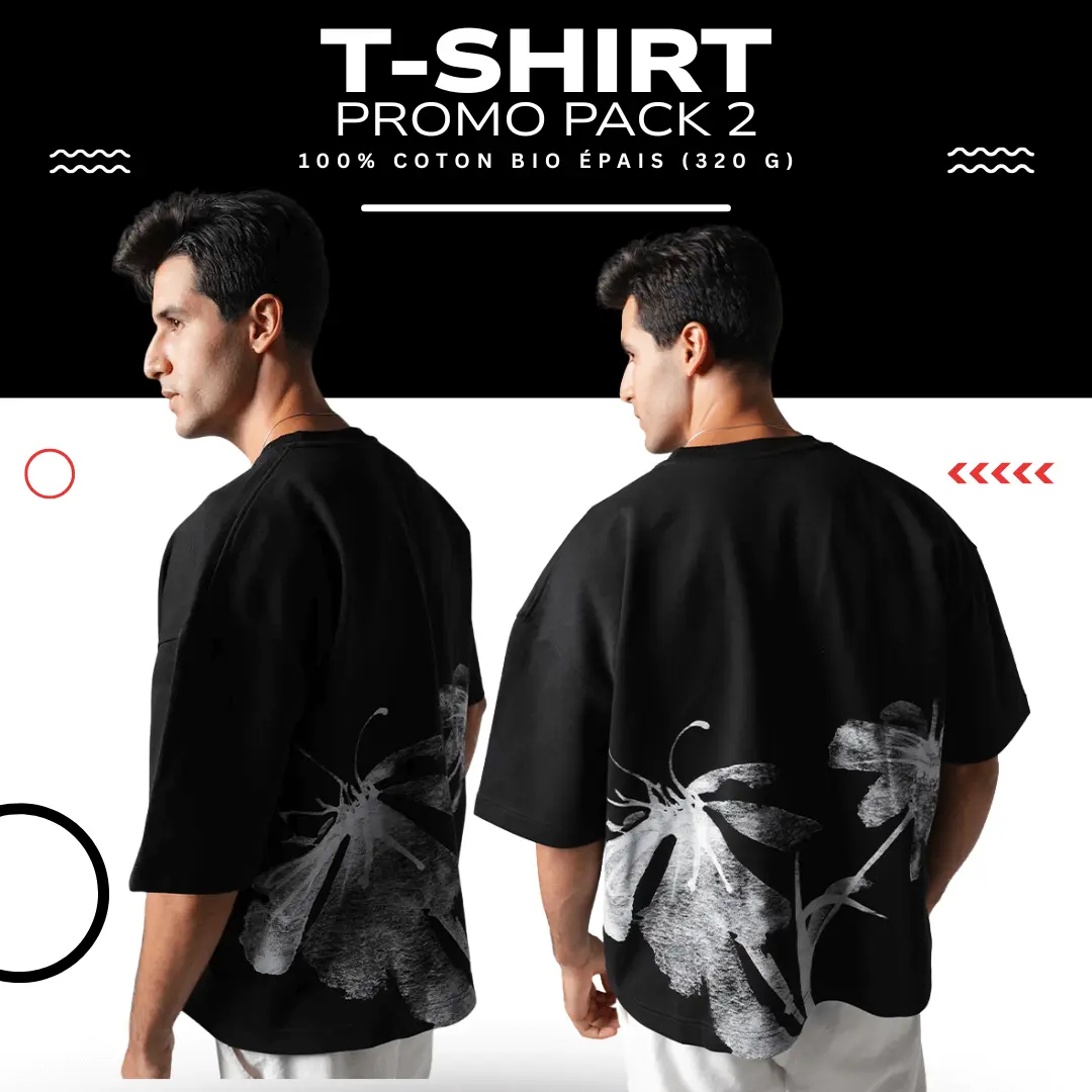 Promo: Pack 2 Oversized WIld Flower Tshirt