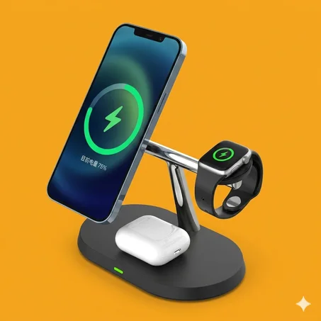 1 شاحن لاسلكي 4 في