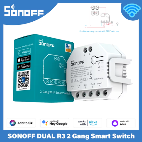 Module 2 relais Wifi Volet roulant, Interrupteur...
