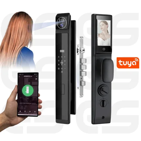 SERRURE INTELLIGENTE - FACIALE+CARTES+EMPREINTES+ CODES Wifi - TUYA APPLICATION