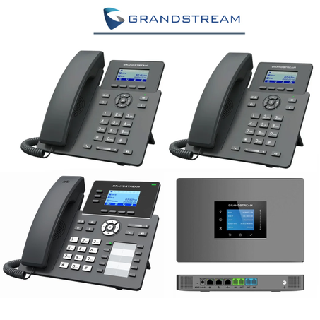 Pack Grandstream : 1 Poste Standard PoE + 2 Postes Simples PoE + 1 IPBX 2 Lignes