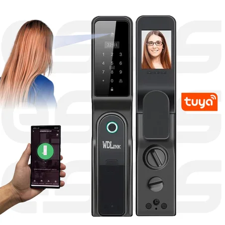 SERRURE INTELLIGENTE - FACIALE+CARTES+EMPREINTES+ CODES Wifi