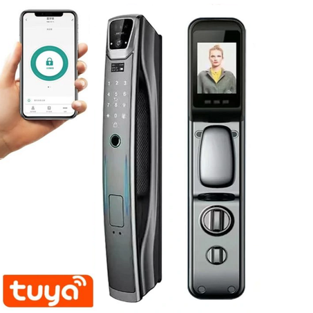 SERRURE INTELLIGENTE FACIALE+CARTES+EMPREINTES+ CODES Wifi