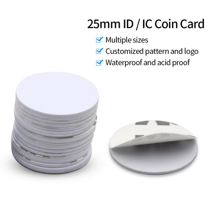 LOT DE 10 COIN TAG AUTOCOLLANT RFID 125 Khz
