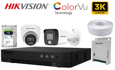 PACK PRO 2 CAMERAS 3K COLORVU AUDIO INTEGRE EXTENSIBLE A 4