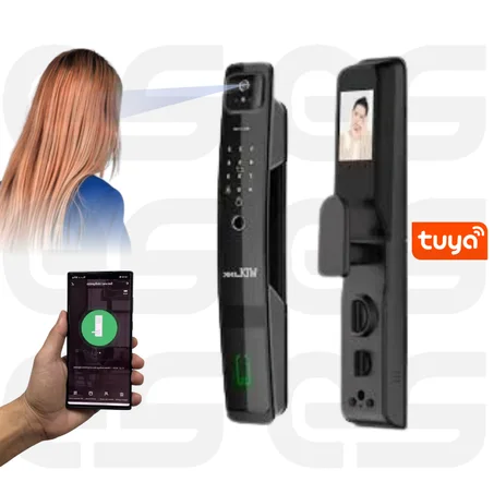 SERRURE INTELLIGENTE - ACCES WI-FI, RECONNAISSANCE FACIALE, EMPREINTE DIGITALE, ECRAN TACTILE