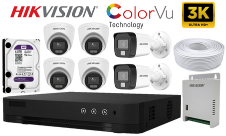 PACK PRO 6 CAMERAS 3K COLORVU AUDIO INTEGRE EXTENSIBLE A 8
