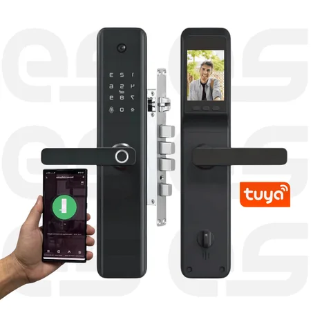 SERRURE INTELLIGENTE - CAMERA+CARTES+EMPREINTES+ CODES Wifi - TUYA APPLICATION
