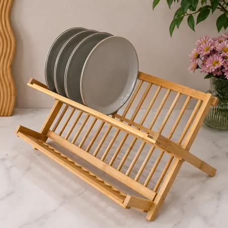 منظم أطباق خشبي