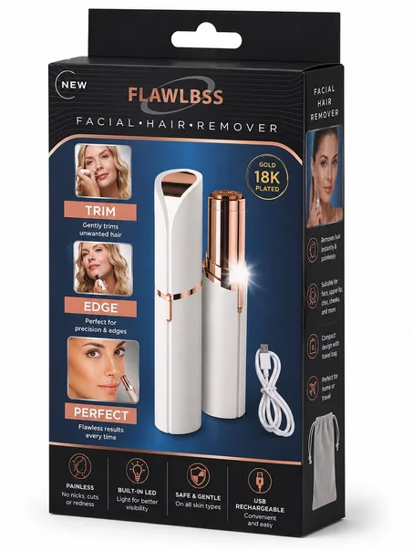 جهاز "Flawlbss" السحري لإزالة الشعر الدقيق بدون ألم (قابل للشحن)