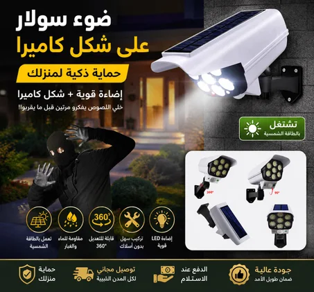 ضوء على شكل كاميرا يعمل بالطاقة الشمسية