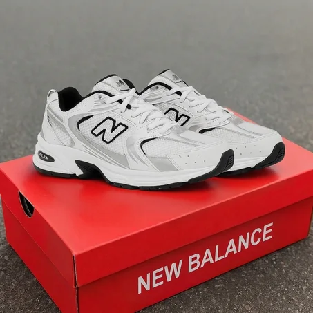 ♚New Balance 530 — Blanc & Argent -59% Off♚