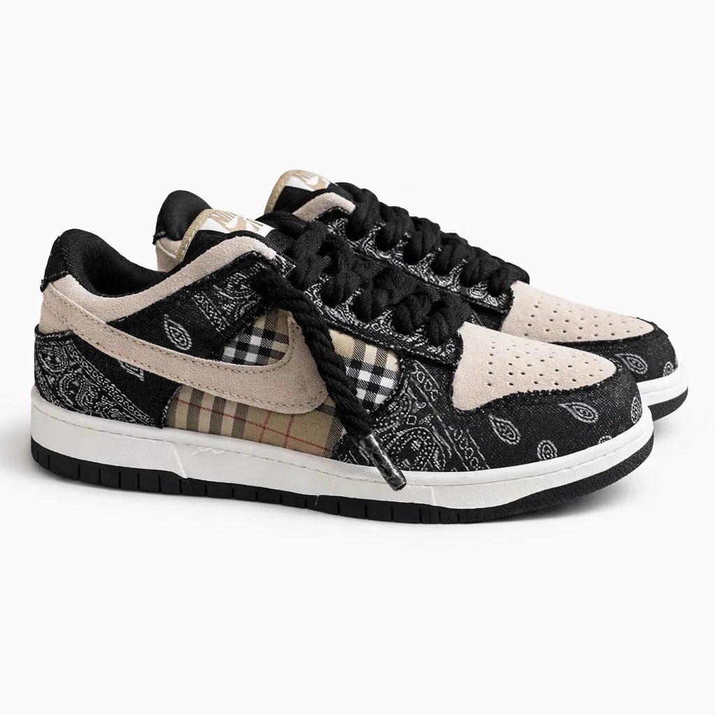 🖤🤎 Nike Mid Noir & Beige – Élégance Contrastée