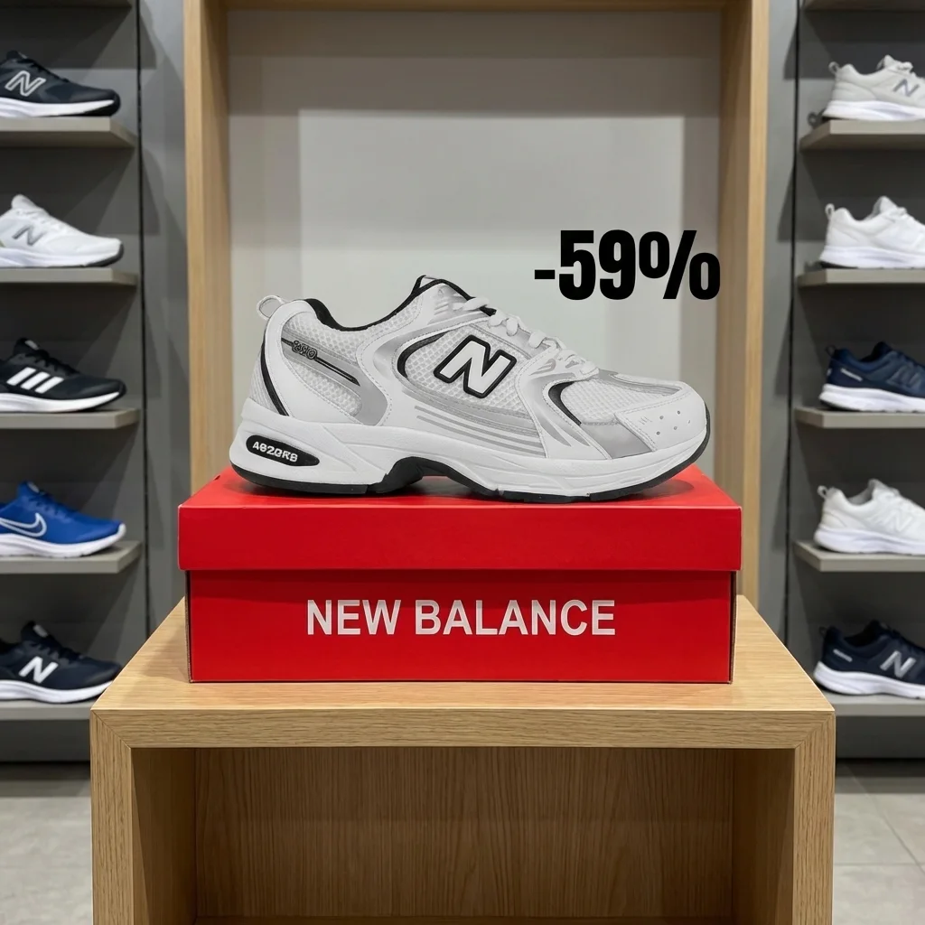 ♚New Balance 530 — Blanc & Argent -59% Off♚