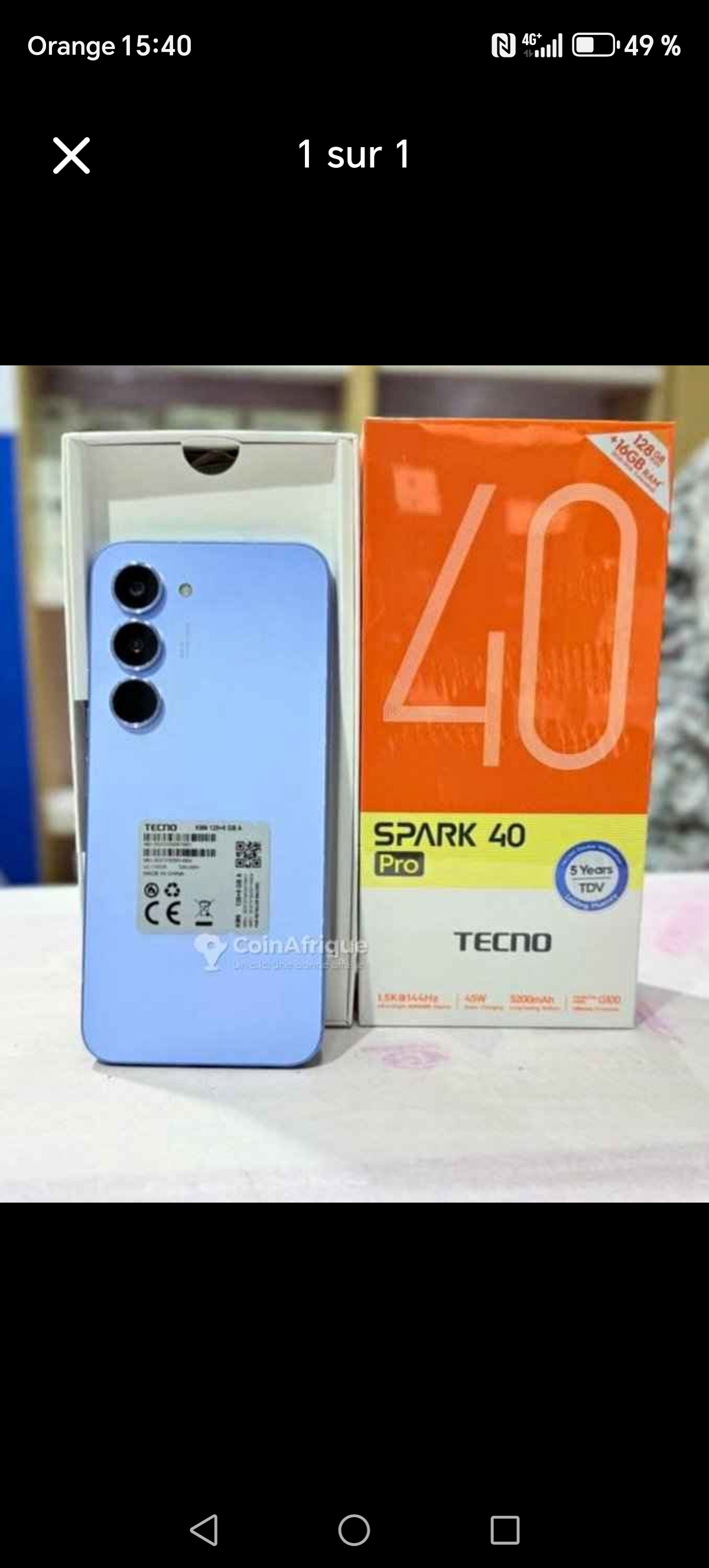 TECNO SPARK 40 PRO 128 Go ROM 8 Go RAM