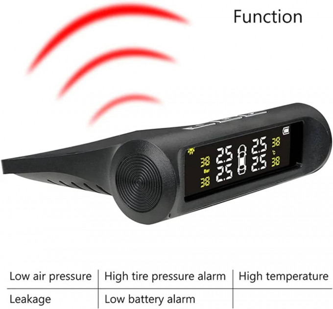 مستشعر ضغط الاطارات الذكي للسيارة نظام مراقبة ضغط الاطارات بالطاقة الشمسية رقمي تي ام بي اس شاشة LCD يو اس بي انذار امان تلقائي مستشعر ضغط الاطارات