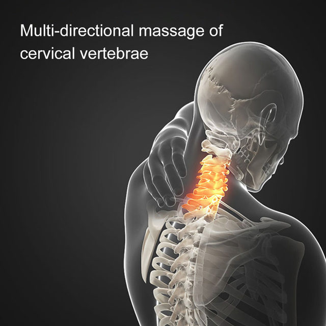 وسادة تدليك بالاشعة تحت الحمراء بتقنية الوخز بالابر والاهتزاز والضغط بتصميم مناسب للوصول لعنق الرقبة للشفاء من الالم